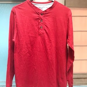 Puritan Oversized Red Button Up Pullover